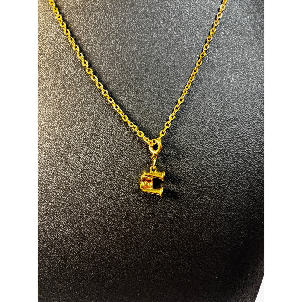 Pendant‎ Necklace Gold Tone Delicate Binocular Charm Kidcore - Picture 2 of 6
